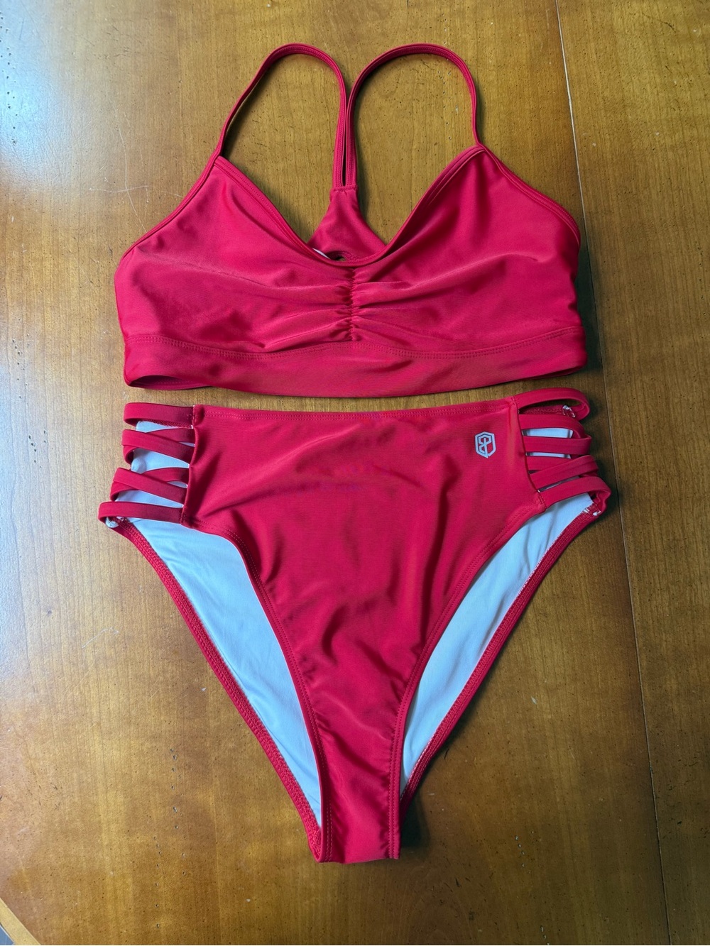 Born Primitive Red Strappy High-Waist Bikini Set